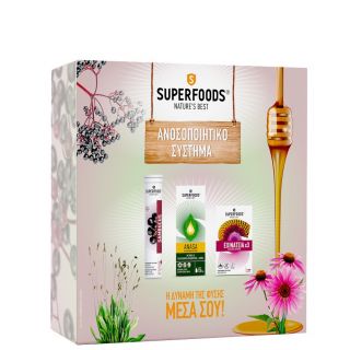 Superfoods Promo για το Ανοσοποιητικό με Εχινάτσια x3 30κάψουλες & Sambucus 20αναβρ.δισκία & Σιρόπι Anasa 120ml