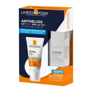 La Roche Posay Promo Anthelios UVMune 400 Spf50 Hydrating Face Sunscreen 50ml & Toleriane Sensitive Cream 15ml
