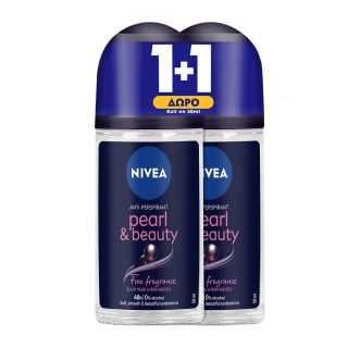 Nivea Promo Pearl & Beauty Anti-Perspirant Deodorant Roll-On for Women 50ml 1+1 Free