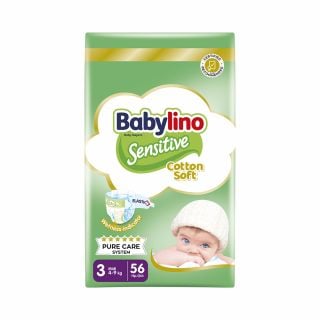 Babylino Sensitive Cotton Soft Super Pack Πάνες με Αυτοκόλλητο No. 3 για 4-9kg 168τμχ