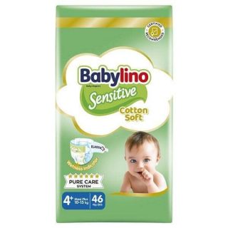 Babylino Sensitive Cotton Soft Πάνες με Αυτοκόλλητο No.4+ για 10-15kg 46τμχ