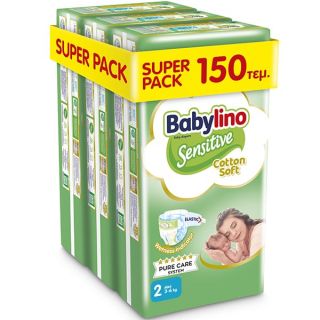 Babylino Sensitive Πάνες με Αυτοκόλλητο No. 2 για 3-6kg 150τμχ