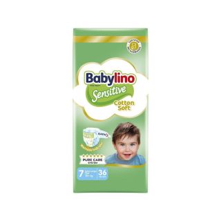 Babylino Sensitive Cotton Soft Πάνες με Αυτοκόλλητο No.7 για 15+kg 36τμχ