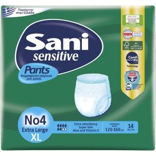 Sani Sensitive Pants Extra Large No4 (120-160cm) 14τμχ Ελαστικά Εσώρουχα Ακράτειας