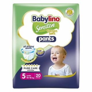 Babylino Sensitive Cotton Soft Pants Πάνες Βρακάκι No.5, 10-16kg 20 Τμχ