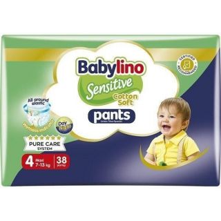Babylino Sensitive Cotton Soft Pants Πάνες Βρακάκι No.4 για 7-13kg 38τμχ