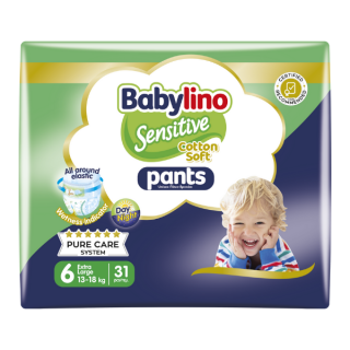 Babylino Sensitive Cotton Soft Pants No.6 Super Pack, 13-18kg 31 Items