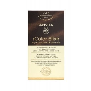 Apivita My Color Elixir Hair Color 7.43 Blonde Copper Gold - Ξανθό Χάλκινο Μελί