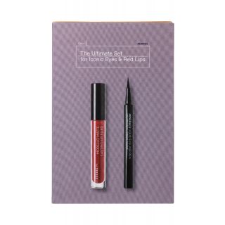 Korres The Ultimate Set for Iconic Eyes & Red lips - Minerals Black Liquid Eyeliner Pen 1ml + Morello Matte Lasting Fluid No59 Brick Red 3.4ml