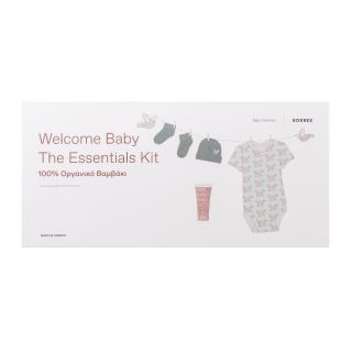 Korres Welcome Baby The Essentials Kit Κορμάκι 1-3m & Καλτσάκια & Σκουφάκι & Κρέμα Αλλαγής Πάνας 20ml
