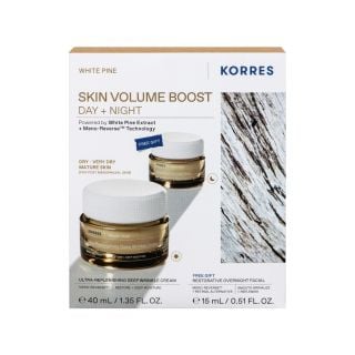 Korres Promo White Pine Skin Volume Boost Day + Night με Κρέμα Ημέρας Ultra-Replenishing Deep Wrinkle για Ξηρές-Πολύ Ξηρές & Ώριμες Επιδερμίδες 40ml & Δώρο Κρέμα Νύχτας Restorative Overnight Facial 15ml
