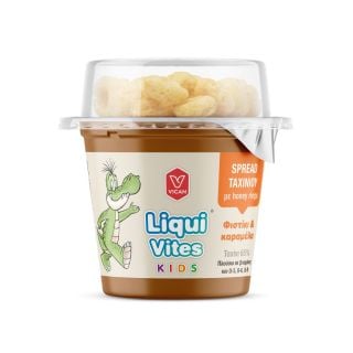 Vican Liqui Vites Tahini Spread with Rice Grains Peanat Caramel 44gr Άλειμμα Ταχινιού Με Υπέροχη Γεύση Φυστίκι & Καραμέλα