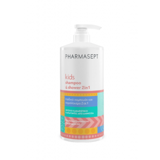 Pharmasept Kids Shampoo & Shower 2in1 Gentle Apple-Scented Wash for Hair, Body & Face 1Lt