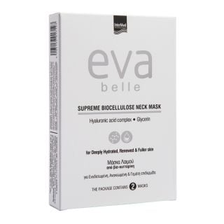 Intermed Eva Belle Supreme Biocellulose Neck Mask Μάσκα Λαιμού Από Βιο-Κυτταρίνη  2pcs