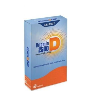 Quest Vitamin D3 2500iu Συμπλήρωμα Bιταμίνης D3 για Ανοσοποιητικό & Οστά 60ταμπλέτες