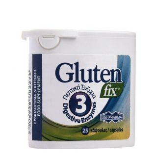 Uni-pharma Gluten Fix 25ταμπλέτες Υποστήριξη της Πέψης με 3 Πεπτικά Ένζυμα