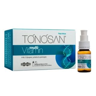 Uni-Pharma TONOSAN MultiVitamin 10x15ml Με 10 Βιταμίνες, Μέταλλα & Ιχνοστοιχεία