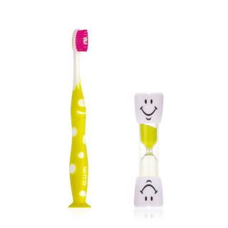 Gum Junior Promo Monster Παιδική Οδοντόβουρτσα Κίτρινη 7-9 Ετών (902) & Δώρο Κλεψύδρα 2 Λεπτών