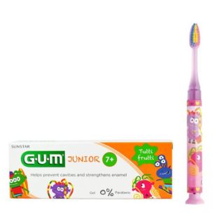 Gum Promo Junior Light-Up Pink Soft Οδοντόβουρτσα 1τμχ & Junior Οδοντόκρεμα Tutti Frutti 7-12ετών 50ml