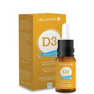Helenvita D3 Σταγόνες 400iu Συμπλήρωμα Διατροφής Βιταμίνης D3 Με Γεύση Λεμόνι 20ml