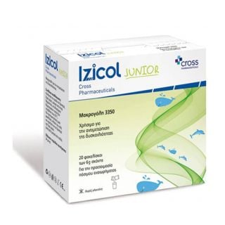 Cross Pharmaceuticals Izicol Junior Μακρογόλη για Αντιμετώπιση Παιδικής Δυσκοιλιότητας 20φακελίσκοι