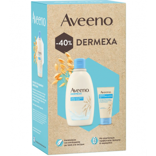 Aveeno Dermexa Set Περιποίησης Για Ξηρές/Ευαίσθητες Επιδερμίδες, Ενυδατικό Καθαριστικό Σώματος 300ml & Βάλσαμο Κατά Του Κνησμού 75ml