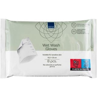 Abena Wet Wash Gloves 8 Τεμάχια Γάντια Πλυσίματος για Κλινήρεις Ασθενείς