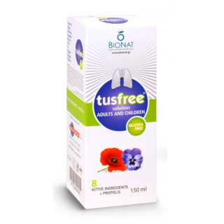 Bionat Tusfree Solution 150ml Φυτικό Σιρόπι για Ξηρό & Παραγωγικό Βήχα