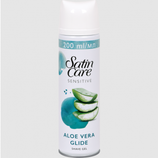 Gillette Satin Shave Gel Sensitive Skin 200ml Γυναικείο Ζελ Ξυρίσματος για Ευαίσθητο Δέρμα