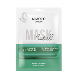 Kimoco Beauty Mask Centella Calming & Hydrating Face Sheet Mask with Centella Asiatica Extract & Trehaloze 23ml