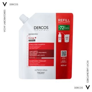 Vichy Dercos Aminexil Energy+ Shampoo Refill 400ml Δυναμωτικό Σαμπουάν Κατά Της Τριχόπτωσης
