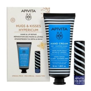 Apivita Promo Hugs & Kisses Hypericum Set with Hand Cream 50ml & Cocoa Butter Lip Care Spf20 4.4g