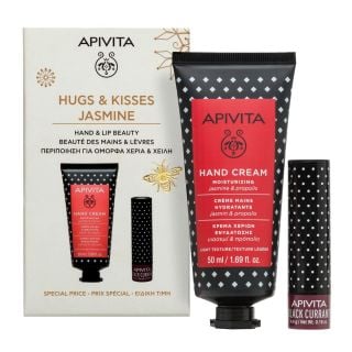 Apivita Promo Hugs & Kisses Jasmine Σετ με Κρέμα Χεριών 50ml & Lip Care Φραγκοστάφυλο 4.4g