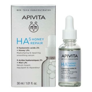 Apivita Bee Tech Concentrates HA5 Honey Repair Serum 30ml Smoothing & Repair Serum with 5 Hyaluronic Acids & Honey LPs for Plump Skin