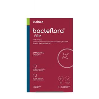 Olonea BacteFlora FEM Συνδυασμός υψηλής συγκέντρωσης Προβιοτικών ευρέως φάσματος & Πρεβιοτικού για Γυναίκες 10κάψουλες