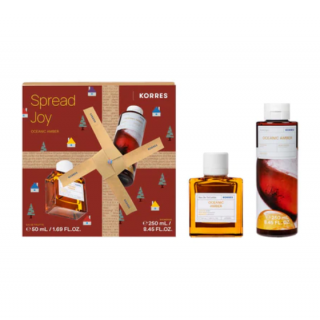 Korres Spread Joy Fragrance Set Oceanic Amber: Ανδρικό Άρωμα 50ml & Αφρόλουτρο 250ml