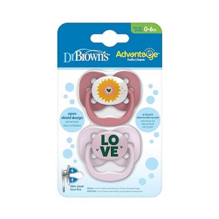 Dr. Brown's Advantage™ Πιπίλα Σιλικόνης 0-6m Ροζ (PA12001) 2Τμχ