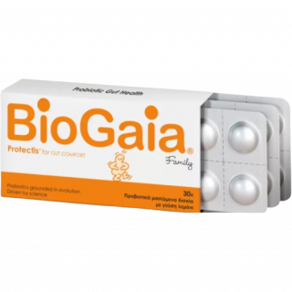 BioGaia ProTectis Family Προβιοτικό - Γεύση Λεμόνι 30 Tabs Μασώμενα Δισκία