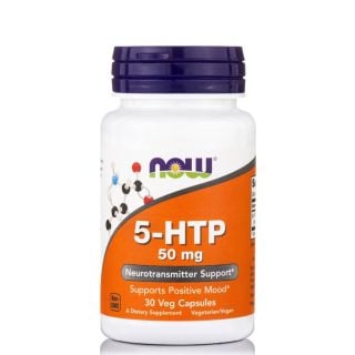 Now Foods 5-HTP 50mg 30φυτ.κάψουλες για Αύξηση Σεροτονίνης