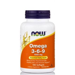 Now Foods Omega 3 6 9 100κάψουλες Συμπλήρωμα Διατροφής με Λιπαρά Οξέα & Ωμέγα 3-6-9
