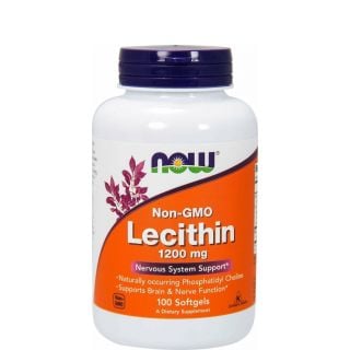 Now Foods Lecithin 1200mg 100κάψουλες Συμπλήρωμα Διατροφής Λεκιθίνη για Έλεγχο Βάρους & Πρόληψη Χοληστερόλης