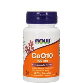 Now Foods CoQ10 100mg with Hawthorn Berry 30φυτ.κάψουλες