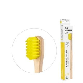The Humble Co. Toothbrush Bamboo 1τμχ Κίτρινη Οδοντόβουρτσα Ενηλίκων Για Ευαίσθητα Δόντια & Ούλα