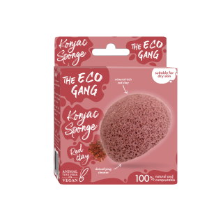 The Eco Gang Konjac Face Sponge – Red Clay for Oily Skin 1pc
