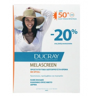 Ducray Melascreen Creme Legere SPF50+ 2 x 50ml (Sticker -20%) Κατά των Καφέ Κηλίδων για Κανονικά - Μεικτά Δέρματα