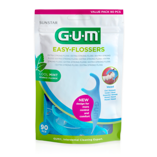 Gum Easy Flossers Mint 90 τεμάχια Οδοντικό Νήμα σε Διχάλες με Γεύση Μέντας