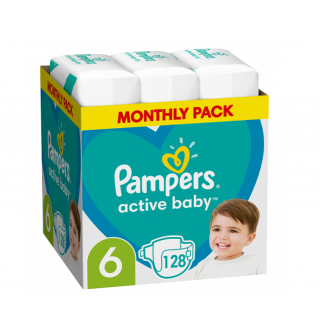 Pampers Active Baby Giant Pack No6 (13 - 18kg) 128 Τεμάχια