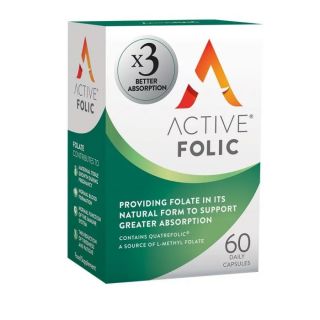 Active Folic Συμπλήρωμα Διατροφής Φολικού Οξέος 400μg 60Caps