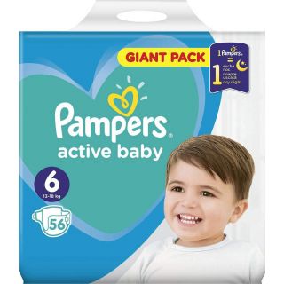 Pampers Active Baby Giant Pack No6 (13 - 18kg) 56 Τεμάχια
