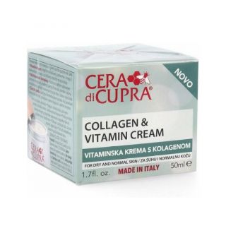Cera Di Cupra Collagen & Vitamin Cream Αντιγηραντική Κρέμα Προσώπου με Κολλαγόνο & Βιταμίνες για Κανονική - Ξηρή Επιδερμίδα 50ml